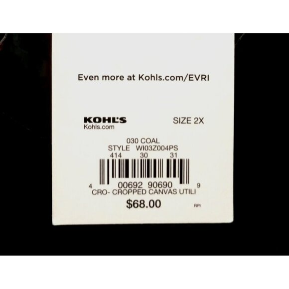 EVRI Womens Plus Cropped Canvas Utility Jacket Boxy Pockets Black - 2X NWT - Picture 6 of 11